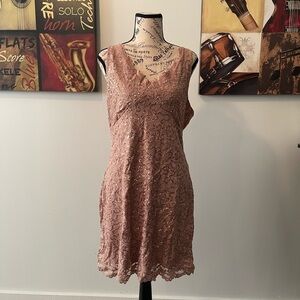 Bebe Pink Lace Sequin Dress